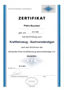 Kfz-Sachverständiger-Pietro-Buccheri_Zertifikat-Kfz-Sachverständiger